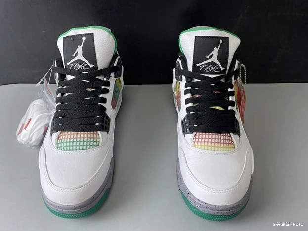 WellDesigned Rasta AQ9129-100 Jordan4 887 Lucid Green 0528